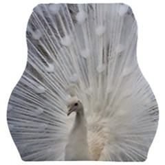 White Peacock Bird Car Seat Velour Cushion  by Ndabl3x