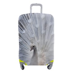 White Peacock Bird Luggage Cover (small) by Ndabl3x