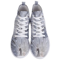 White Peacock Bird Men s Lightweight High Top Sneakers by Ndabl3x