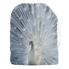 White Peacock Bird Drawstring Pouch (3xl) by Ndabl3x