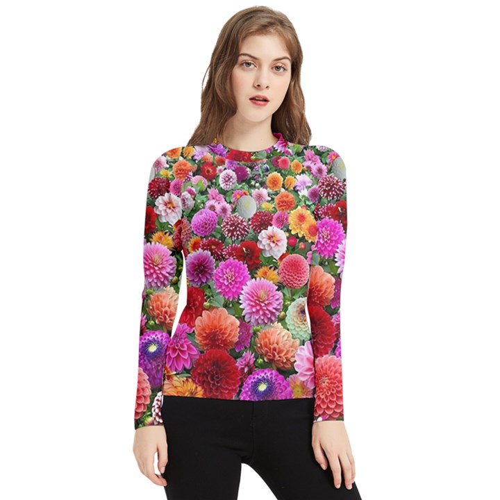 Flowers Colorful Garden Nature Women s Long Sleeve Rash Guard