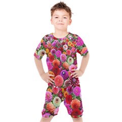 Flowers Colorful Garden Nature Kids  T-shirt And Shorts Set by Ndabl3x