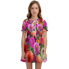 Flowers Colorful Garden Nature Kids  Sweet Collar Dress by Ndabl3x