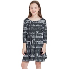 Abstract Advent Backdrop Background Card Kids  Quarter Sleeve Skater Dress