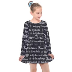 Abstract Advent Backdrop Background Card Kids  Long Sleeve Dress