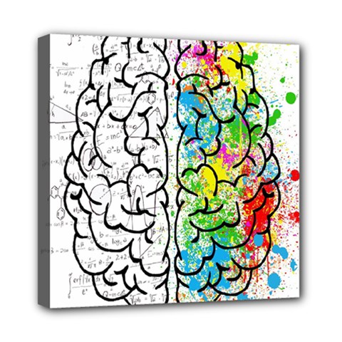 Brain Mind Psychology Idea Drawing Short Overalls Mini Canvas 8  X 8  (stretched) by Azkajaya