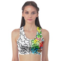 Brain Mind Psychology Idea Drawing Short Overalls Fitness Sports Bra by Azkajaya