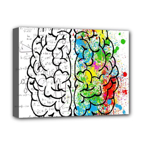 Brain Mind Psychology Idea Drawing Short Overalls Deluxe Canvas 16  X 12  (stretched)  by Azkajaya