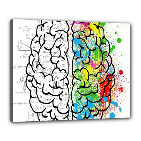 Brain Mind Psychology Idea Drawing Short Overalls Canvas 20  X 16  (stretched) by Azkajaya