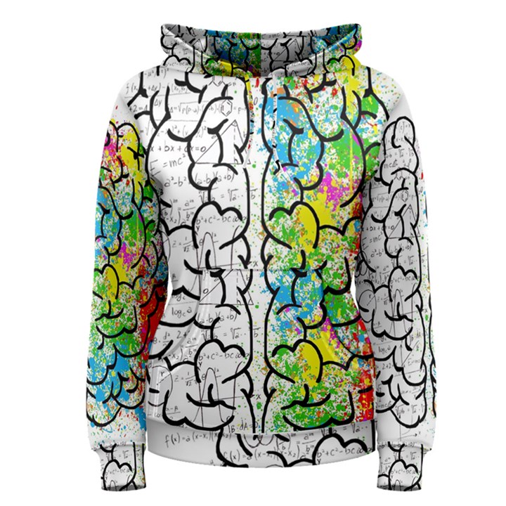 Brain Mind Psychology Idea Drawing Short Overalls Women s Pullover Hoodie