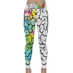 Brain Mind Psychology Idea Drawing Short Overalls Classic Yoga Leggings by Azkajaya