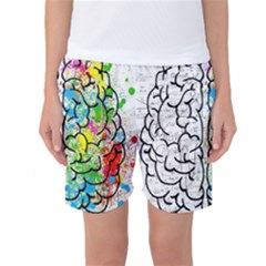 Brain Mind Psychology Idea Drawing Short Overalls Women s Basketball Shorts by Azkajaya