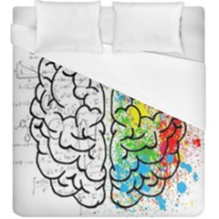 Brain Mind Psychology Idea Drawing Short Overalls Duvet Cover (king Size) by Azkajaya