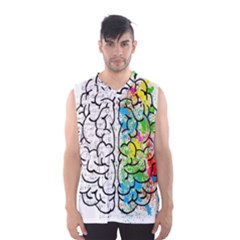 Brain Mind Psychology Idea Drawing Short Overalls Men s Basketball Tank Top by Azkajaya