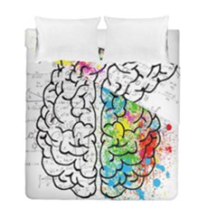 Brain Mind Psychology Idea Drawing Short Overalls Duvet Cover Double Side (full/ Double Size) by Azkajaya