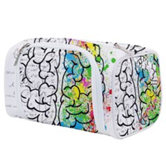 Brain Mind Psychology Idea Drawing Short Overalls Toiletries Pouch by Azkajaya