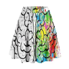 Brain Mind Psychology Idea Drawing Short Overalls High Waist Skirt by Azkajaya