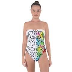 Brain Mind Psychology Idea Drawing Short Overalls Tie Back One Piece Swimsuit by Azkajaya