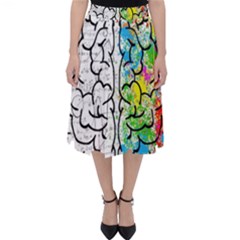 Brain Mind Psychology Idea Drawing Short Overalls Classic Midi Skirt by Azkajaya