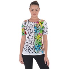 Brain Mind Psychology Idea Drawing Short Overalls Shoulder Cut Out Short Sleeve Top by Azkajaya