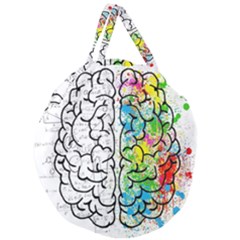 Brain Mind Psychology Idea Drawing Short Overalls Giant Round Zipper Tote by Azkajaya