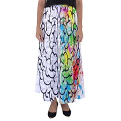 Brain Mind Psychology Idea Drawing Short Overalls Flared Maxi Skirt by Azkajaya