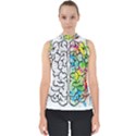 Brain Mind Psychology Idea Drawing Short Overalls Mock Neck Shell Top View1