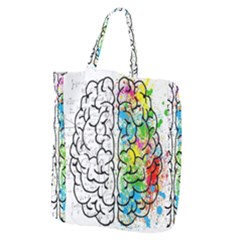 Brain Mind Psychology Idea Drawing Short Overalls Giant Grocery Tote by Azkajaya