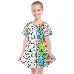 Brain Mind Psychology Idea Drawing Short Overalls Kids  Smock Dress by Azkajaya