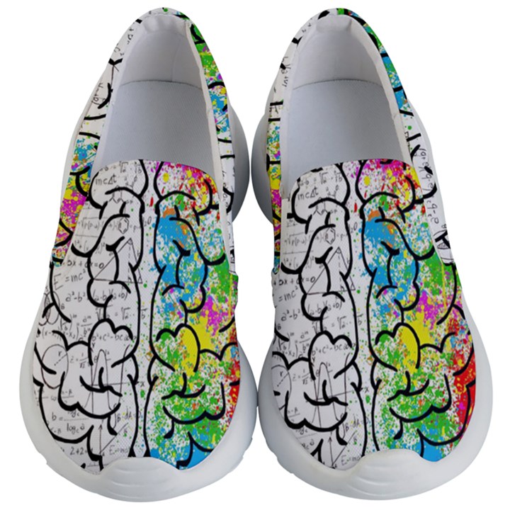 Brain Mind Psychology Idea Drawing Short Overalls Kids Lightweight Slip Ons