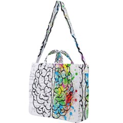 Brain Mind Psychology Idea Drawing Short Overalls Square Shoulder Tote Bag by Azkajaya