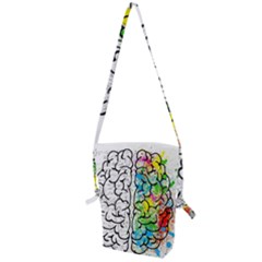 Brain Mind Psychology Idea Drawing Short Overalls Folding Shoulder Bag by Azkajaya