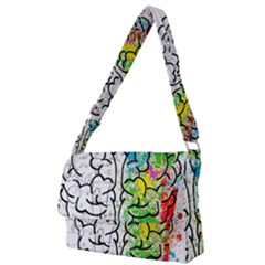 Brain Mind Psychology Idea Drawing Short Overalls Full Print Messenger Bag (s) by Azkajaya