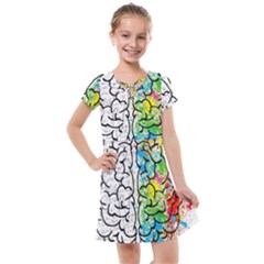 Brain Mind Psychology Idea Drawing Short Overalls Kids  Cross Web Dress by Azkajaya