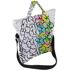 Brain Mind Psychology Idea Drawing Short Overalls Fold Over Handle Tote Bag by Azkajaya