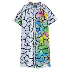 Brain Mind Psychology Idea Drawing Short Overalls Kids  Boyleg Half Suit Swimwear by Azkajaya