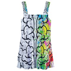 Brain Mind Psychology Idea Drawing Short Overalls Kids  Layered Skirt Swimsuit by Azkajaya