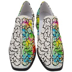 Brain Mind Psychology Idea Drawing Short Overalls Women Slip On Heel Loafers by Azkajaya