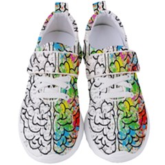 Brain Mind Psychology Idea Drawing Short Overalls Women s Velcro Strap Shoes by Azkajaya