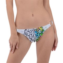 Brain Mind Psychology Idea Drawing Short Overalls Ring Detail Bikini Bottoms by Azkajaya