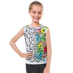 Brain Mind Psychology Idea Drawing Short Overalls Kids  Mesh Tank Top by Azkajaya