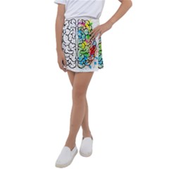 Brain Mind Psychology Idea Drawing Short Overalls Kids  Tennis Skirt by Azkajaya