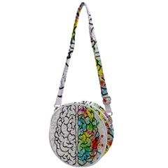 Brain Mind Psychology Idea Drawing Short Overalls Crossbody Circle Bag by Azkajaya