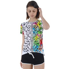 Brain Mind Psychology Idea Drawing Short Overalls Short Sleeve Open Back T-shirt by Azkajaya