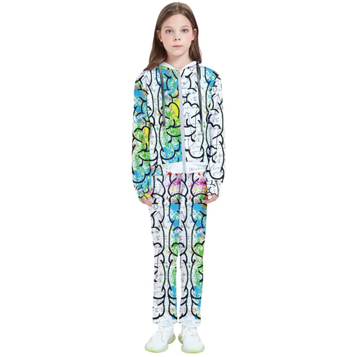 Brain Mind Psychology Idea Drawing Short Overalls Kids  Tracksuit