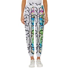 Brain Mind Psychology Idea Drawing Short Overalls Women s Cropped Drawstring Pants by Azkajaya