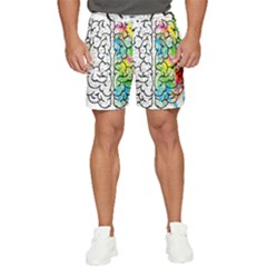 Brain Mind Psychology Idea Drawing Short Overalls Men s Runner Shorts by Azkajaya