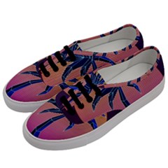 Abstract 3d Art Holiday Island Palm Tree Pink Purple Summer Sunset Water Men s Classic Low Top Sneakers by Cemarart