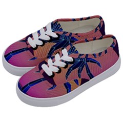 Abstract 3d Art Holiday Island Palm Tree Pink Purple Summer Sunset Water Kids  Classic Low Top Sneakers by Cemarart