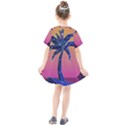 Abstract 3d Art Holiday Island Palm Tree Pink Purple Summer Sunset Water Kids  Smock Dress View2